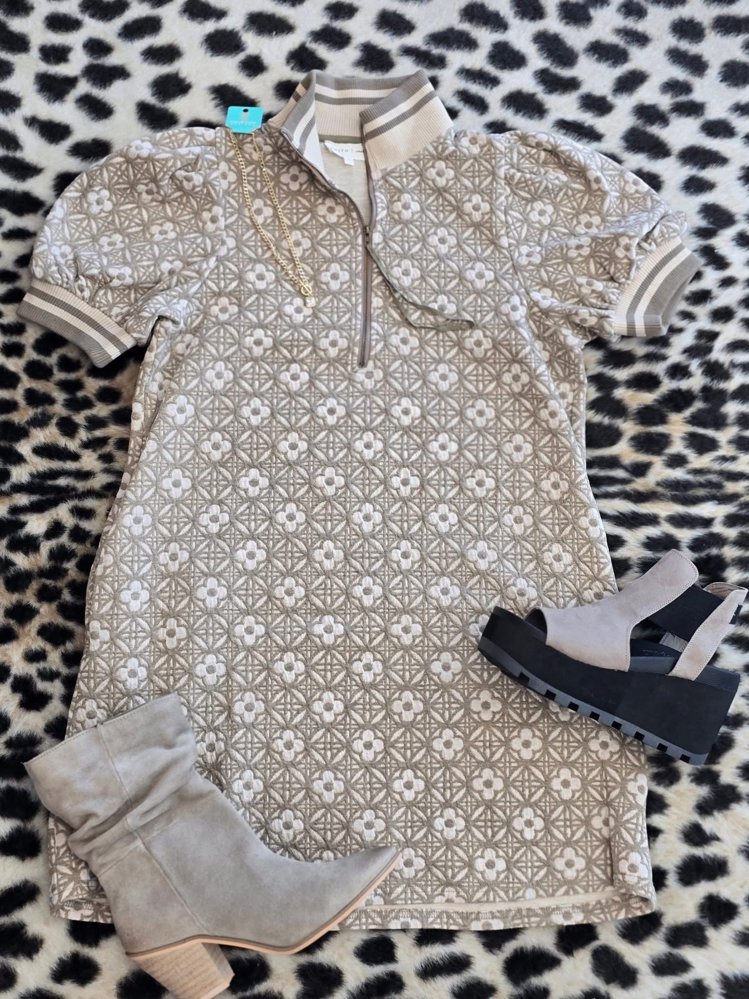 Autumn Bloom Textured Dress