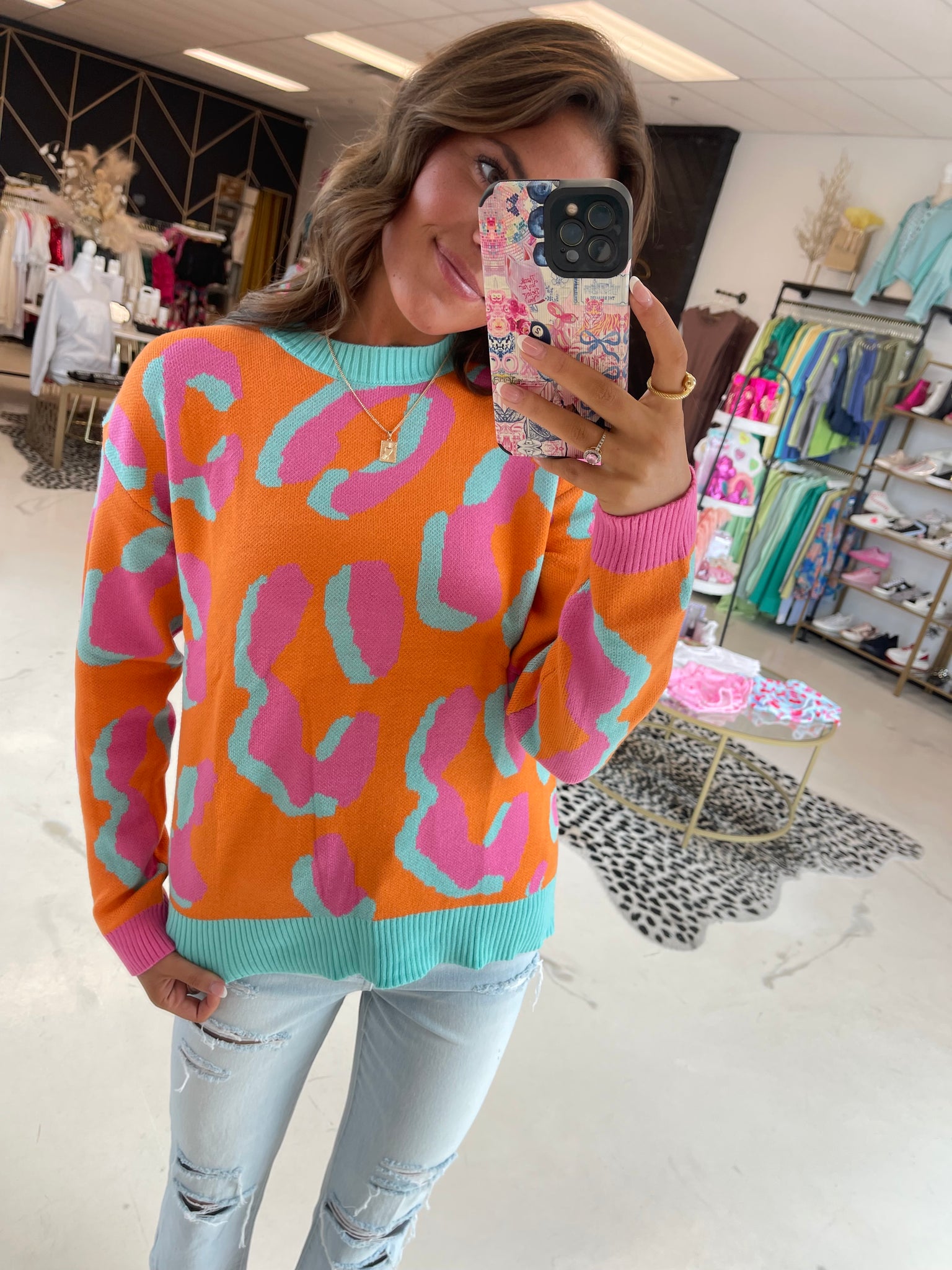 Bright Leopard Sweater