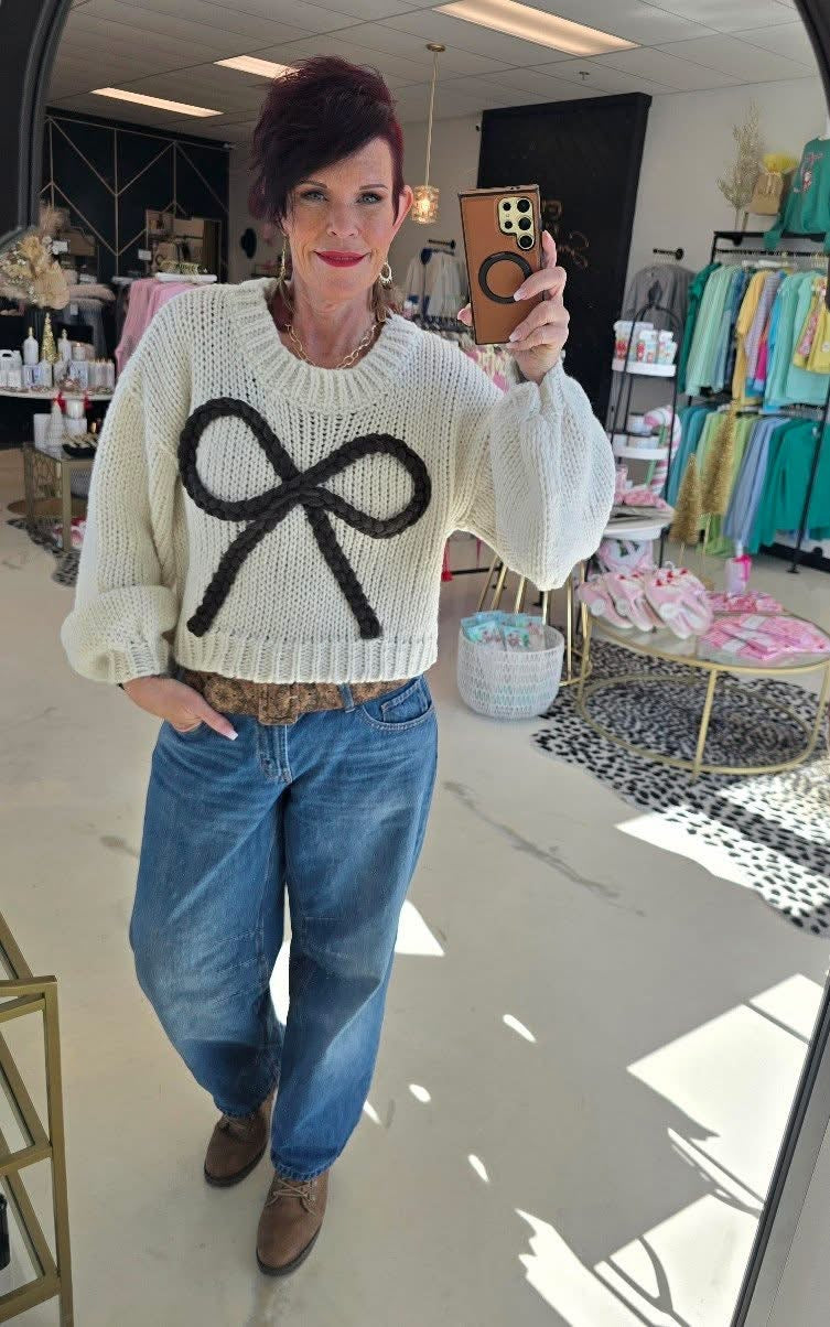 Sugar and Stitched Bow Sweater