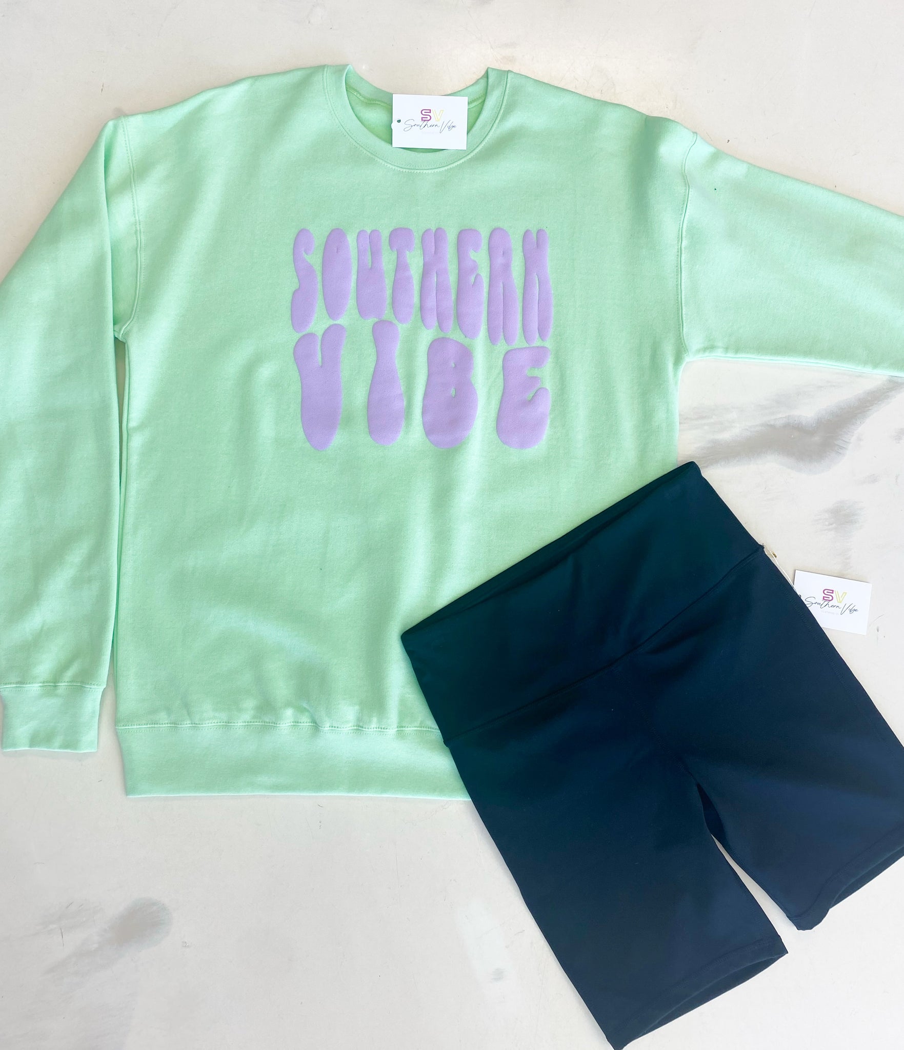 Retro Southern Vibe Sweatshirt// Mint