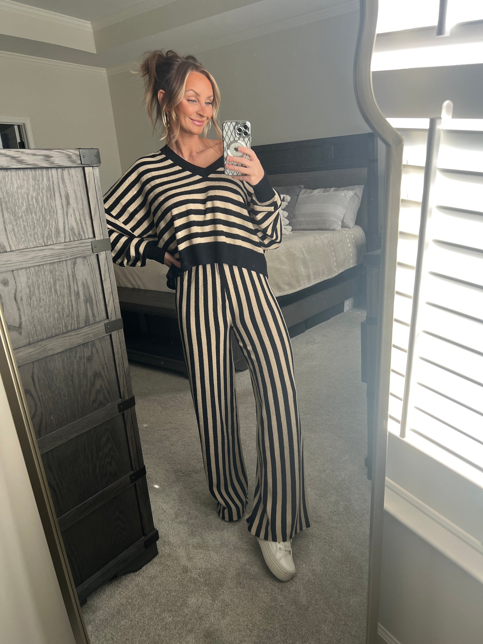 Neutral Girl Striped Pant Set