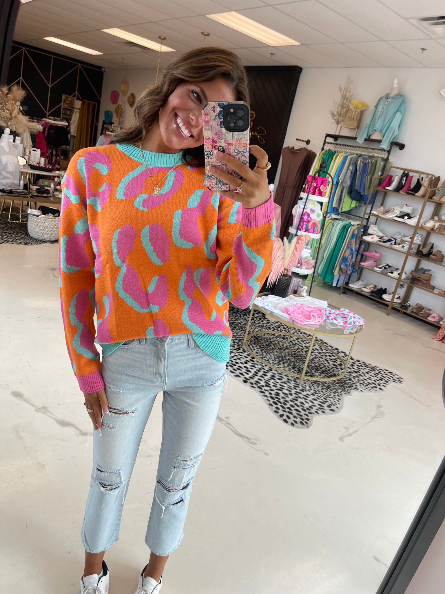 Bright Leopard Sweater