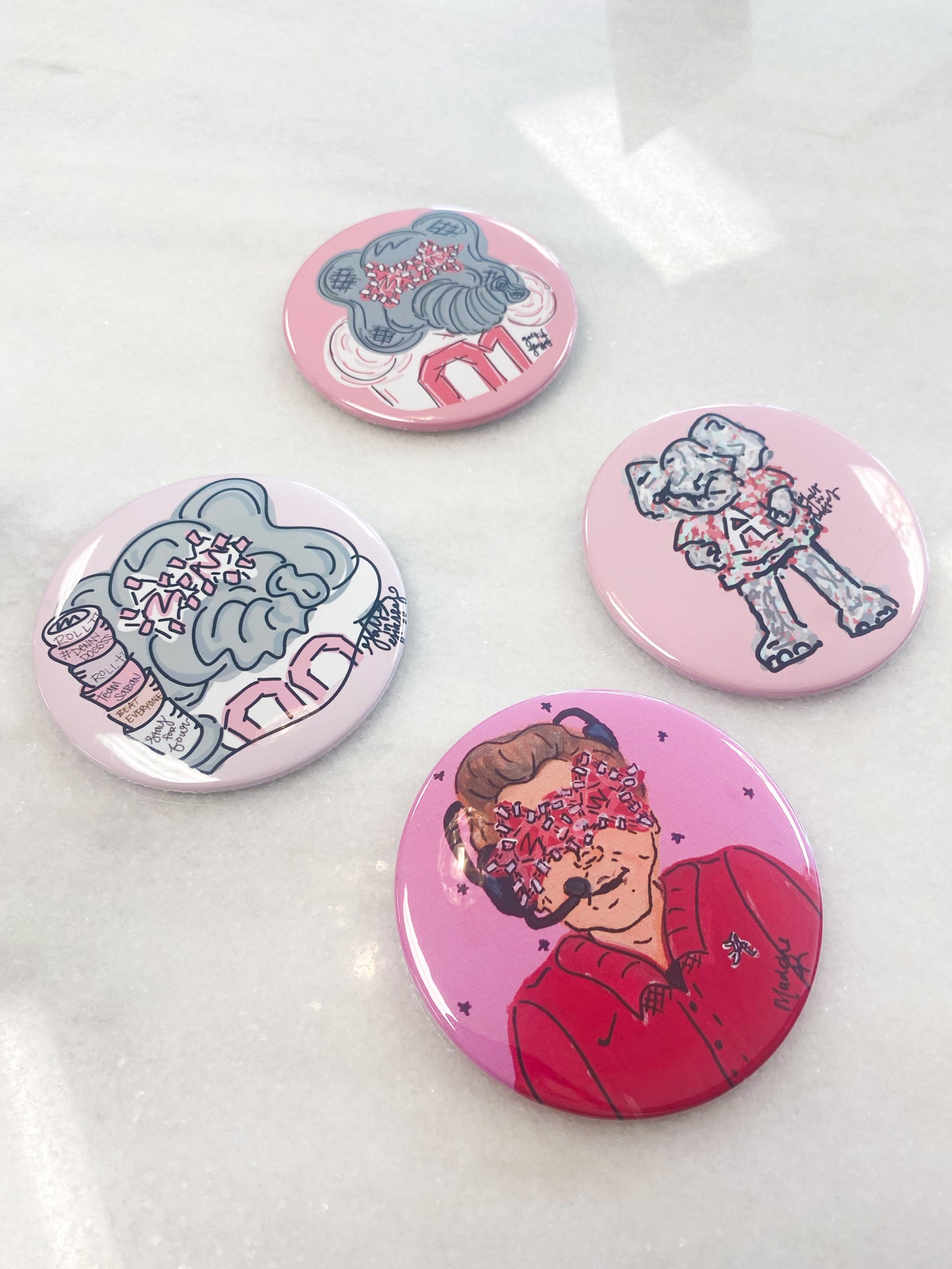 Game Day Buttons// Pink