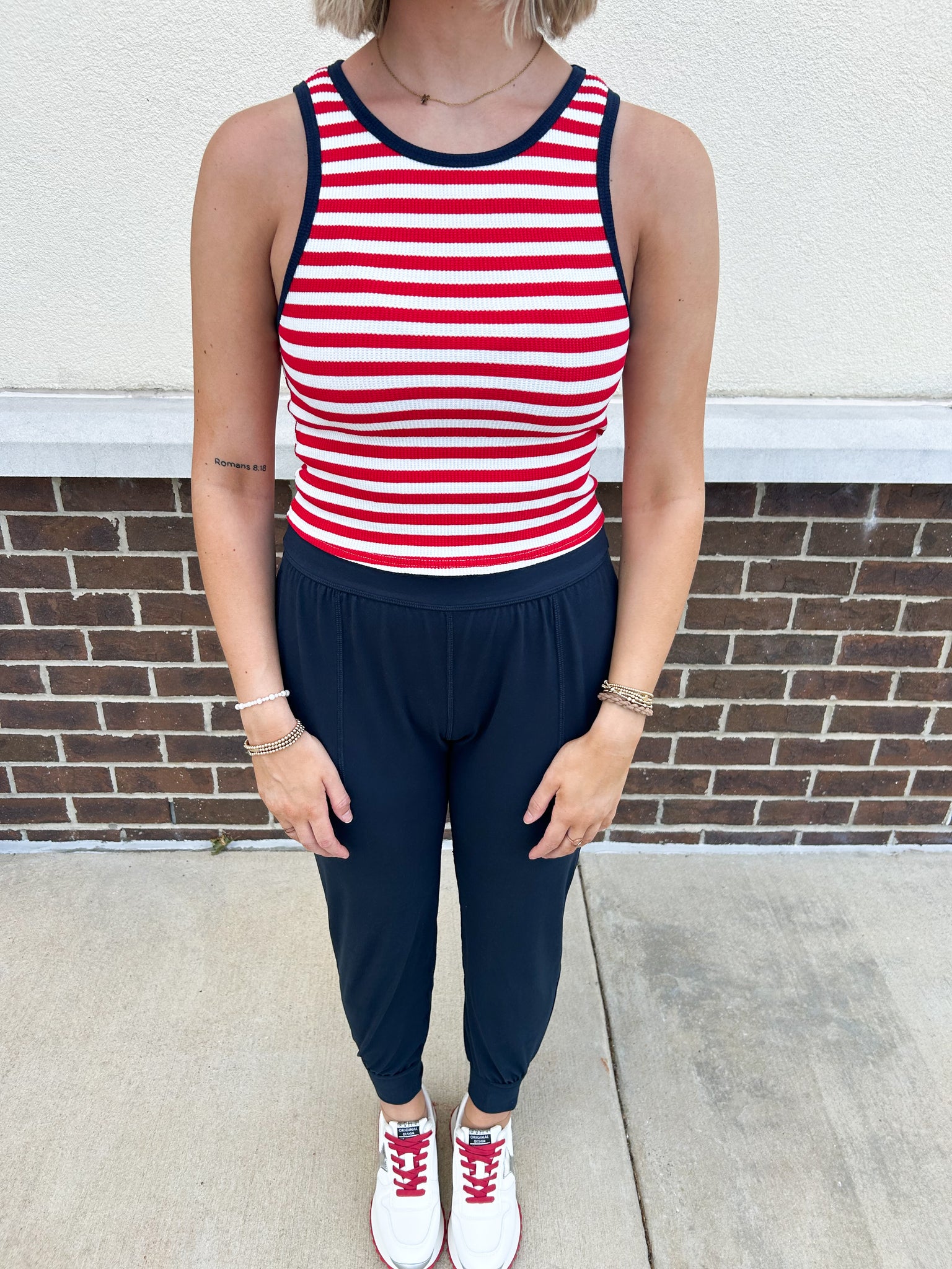 Red, White + Stripes Thermal Tank