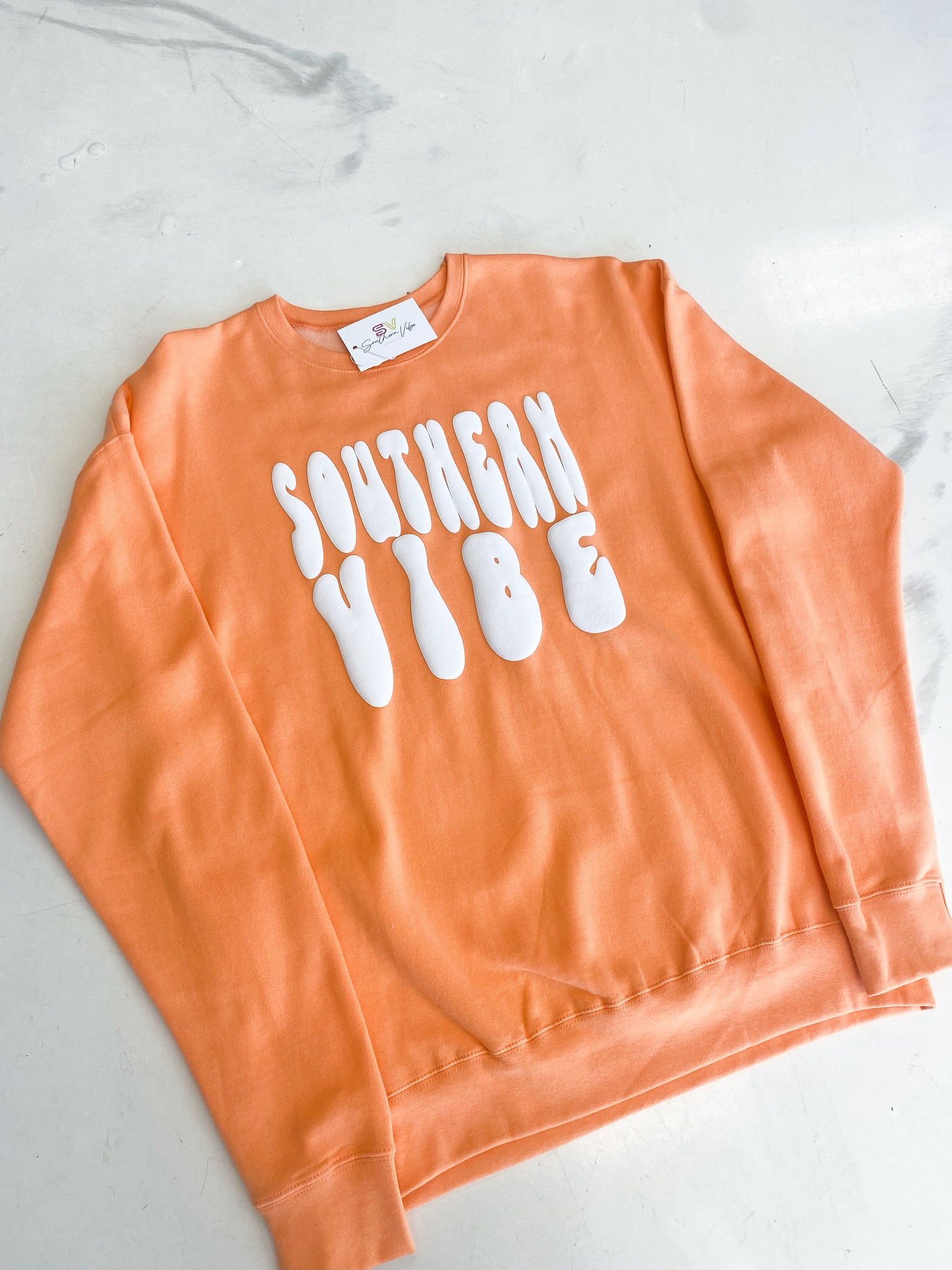 Retro Southern Vibe Sweatshirt// Orange