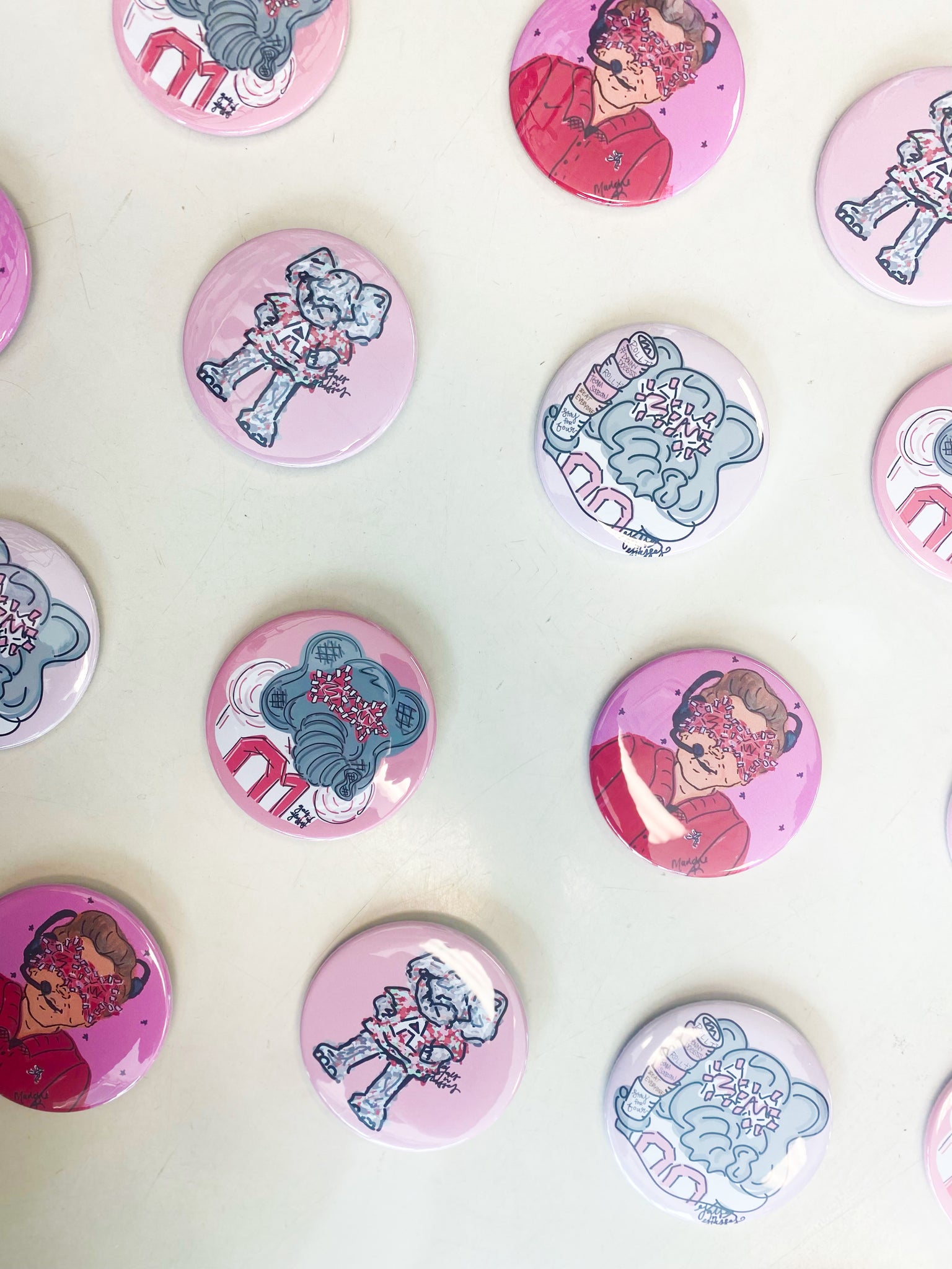 Game Day Buttons// Pink