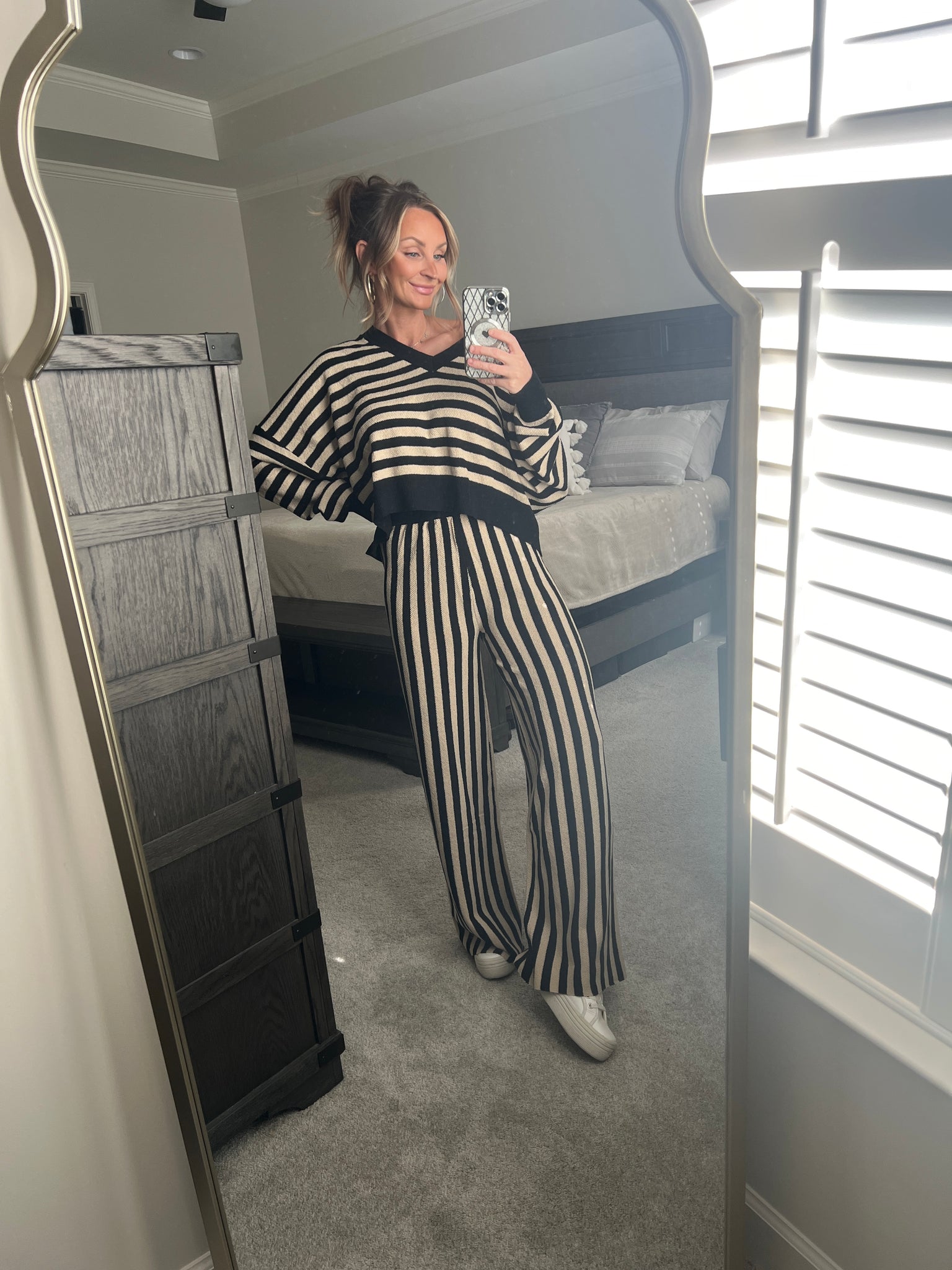 Neutral Girl Striped Pant Set