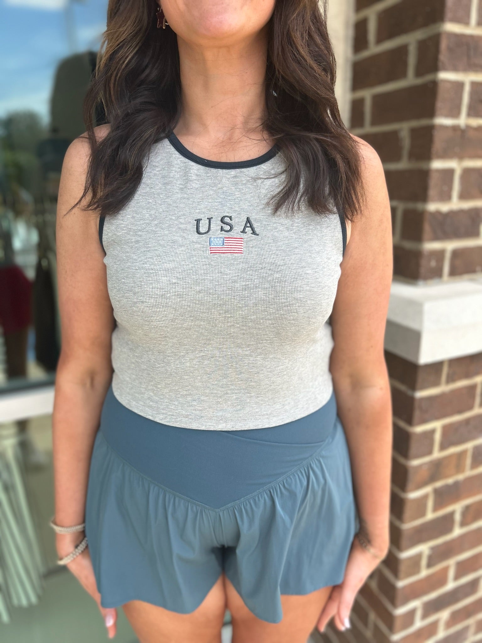 Ribbed USA Tank