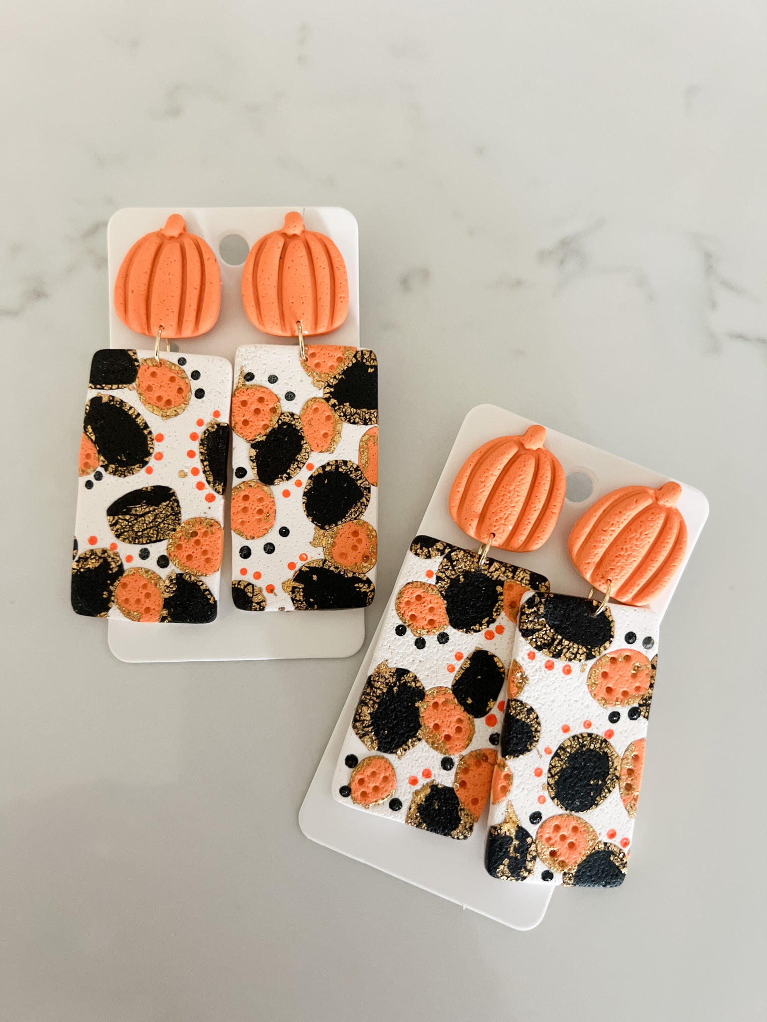 Pumpkin Clay Earring