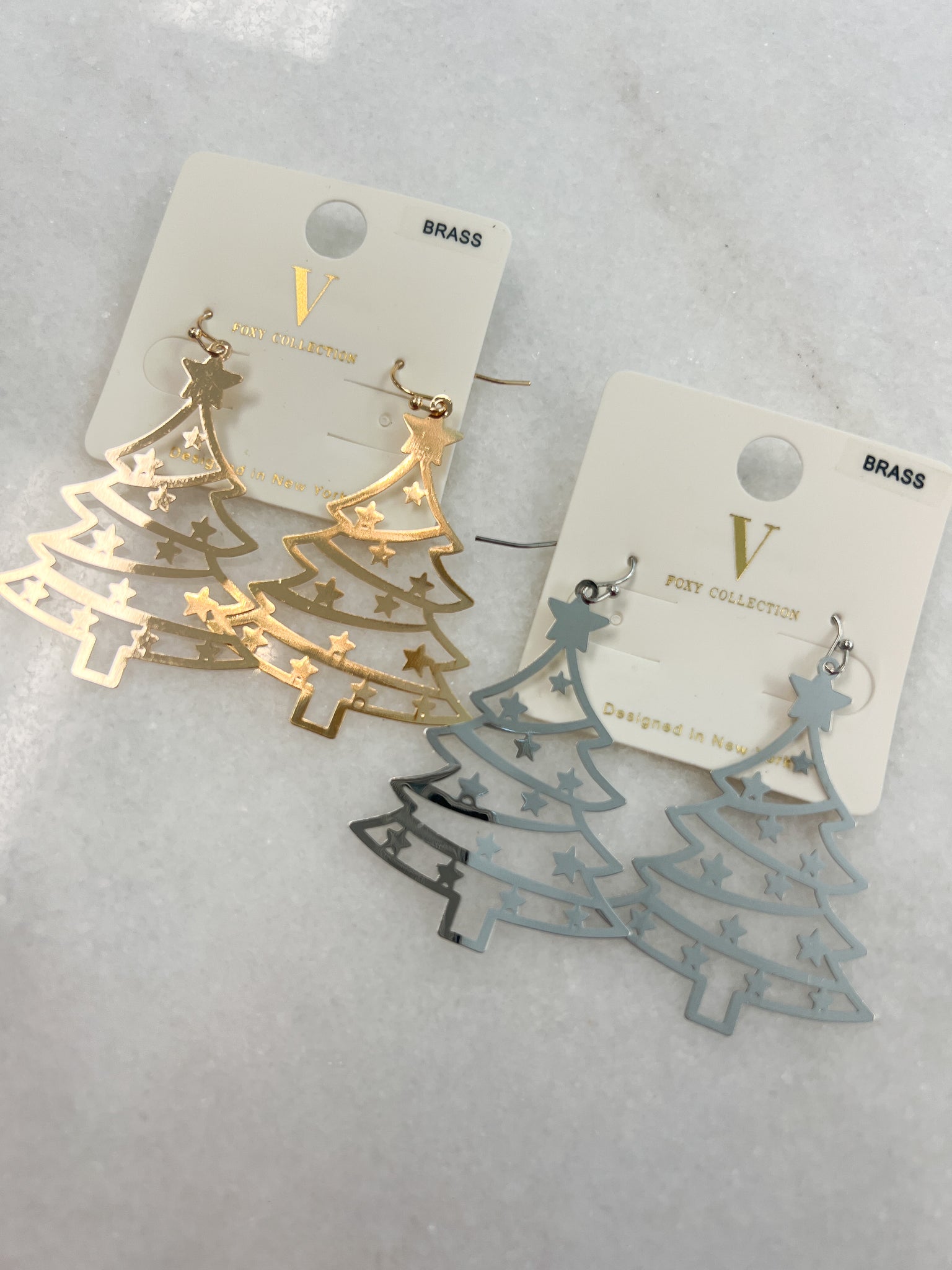 Metal Christmas Tree Earring