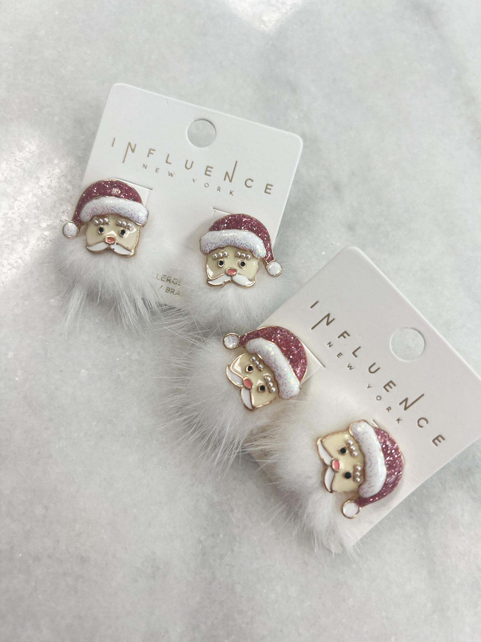 Pink Santa Earrings