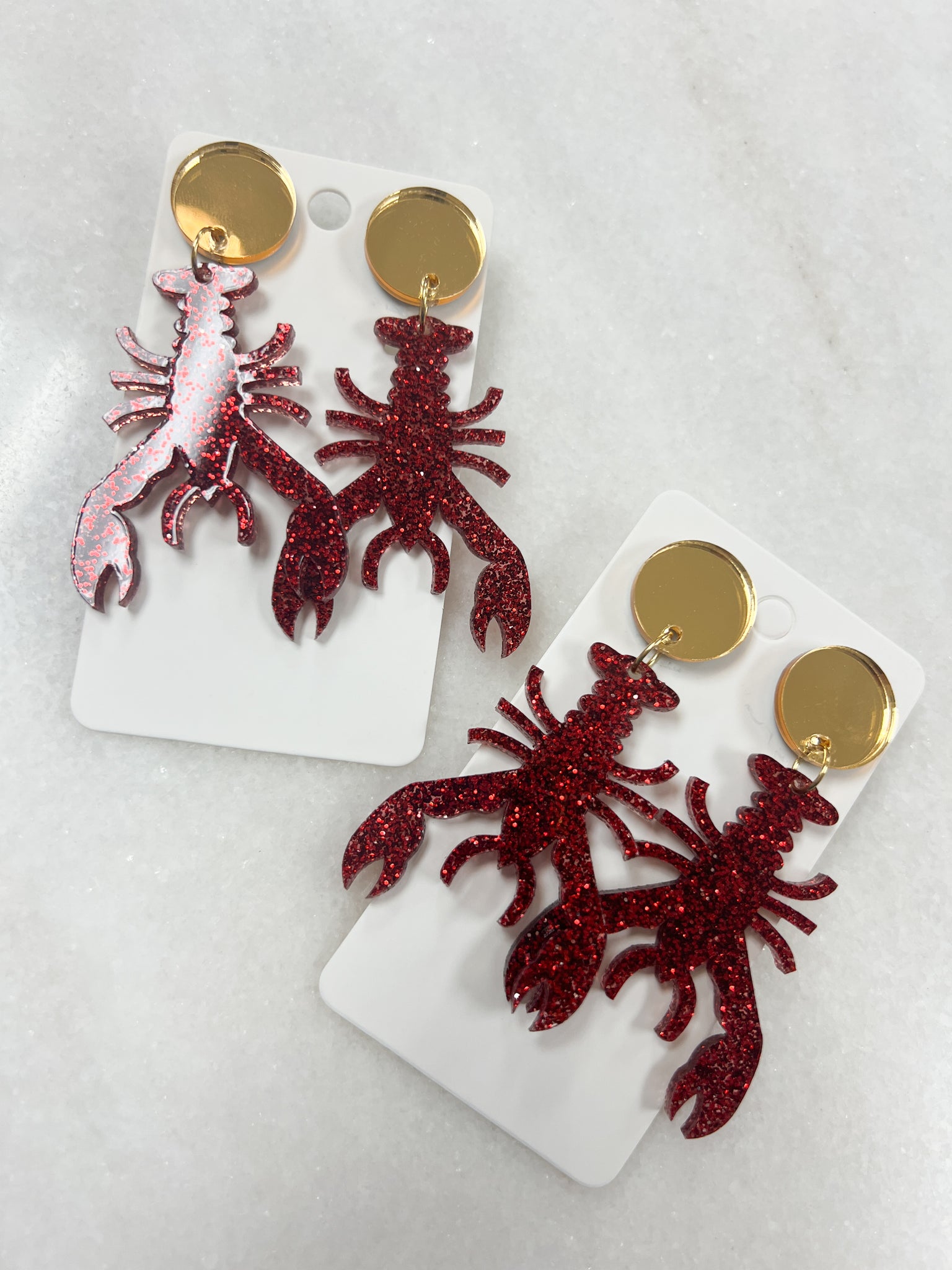 Crawfish Earring// Red