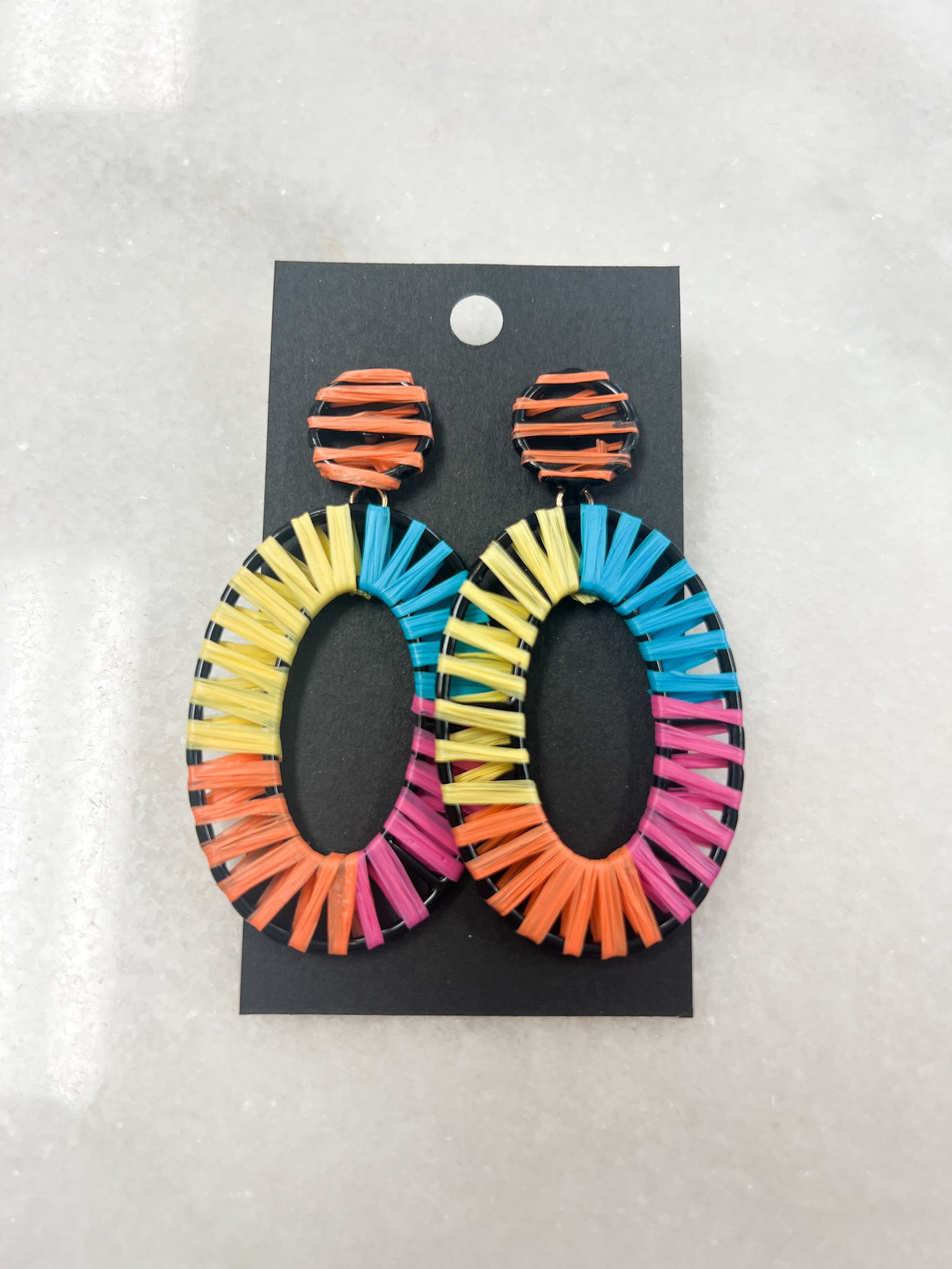 Neon Oval Woven Earring