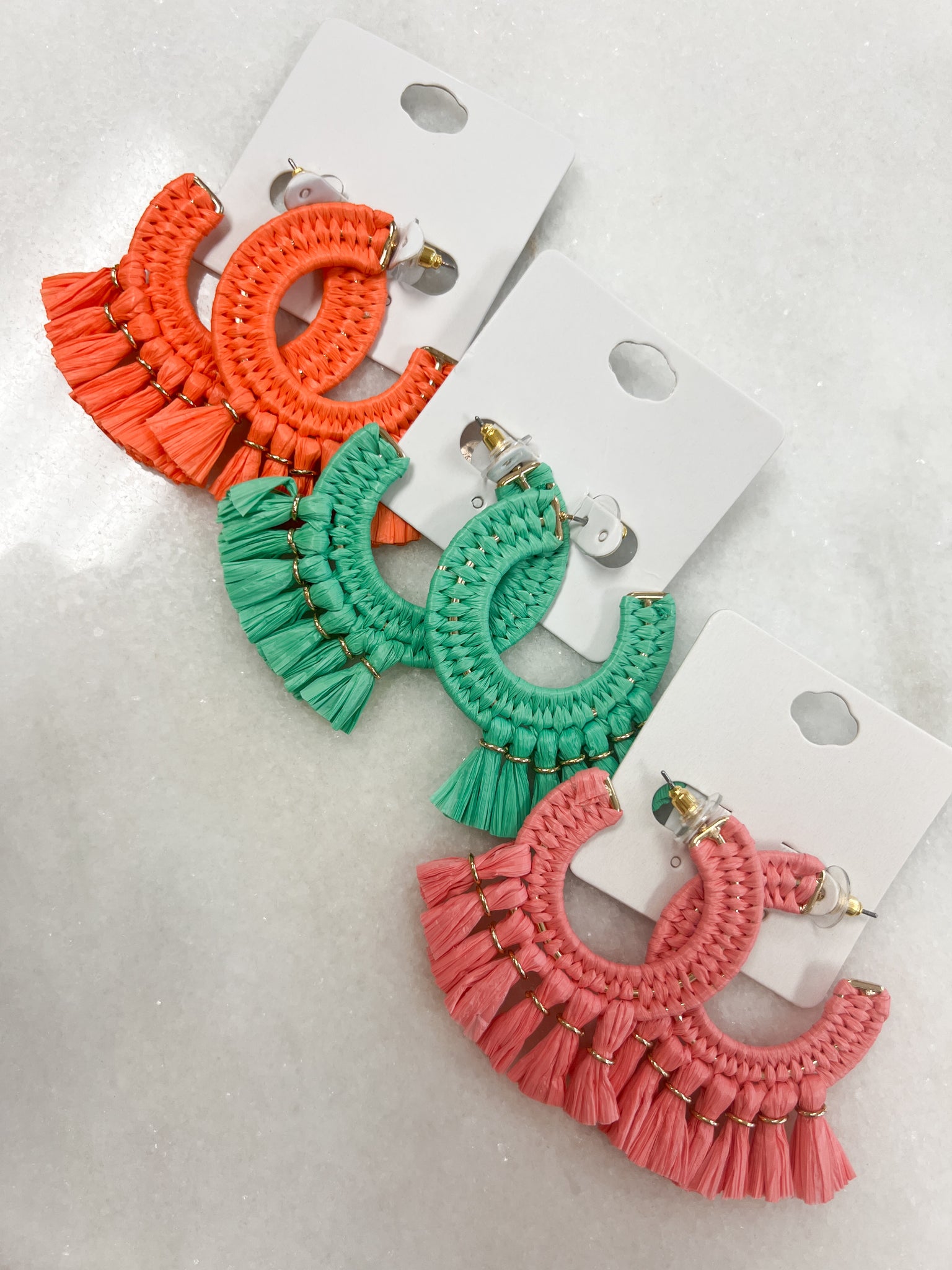 Raffia Summer Fringe Earring// 3 Colors