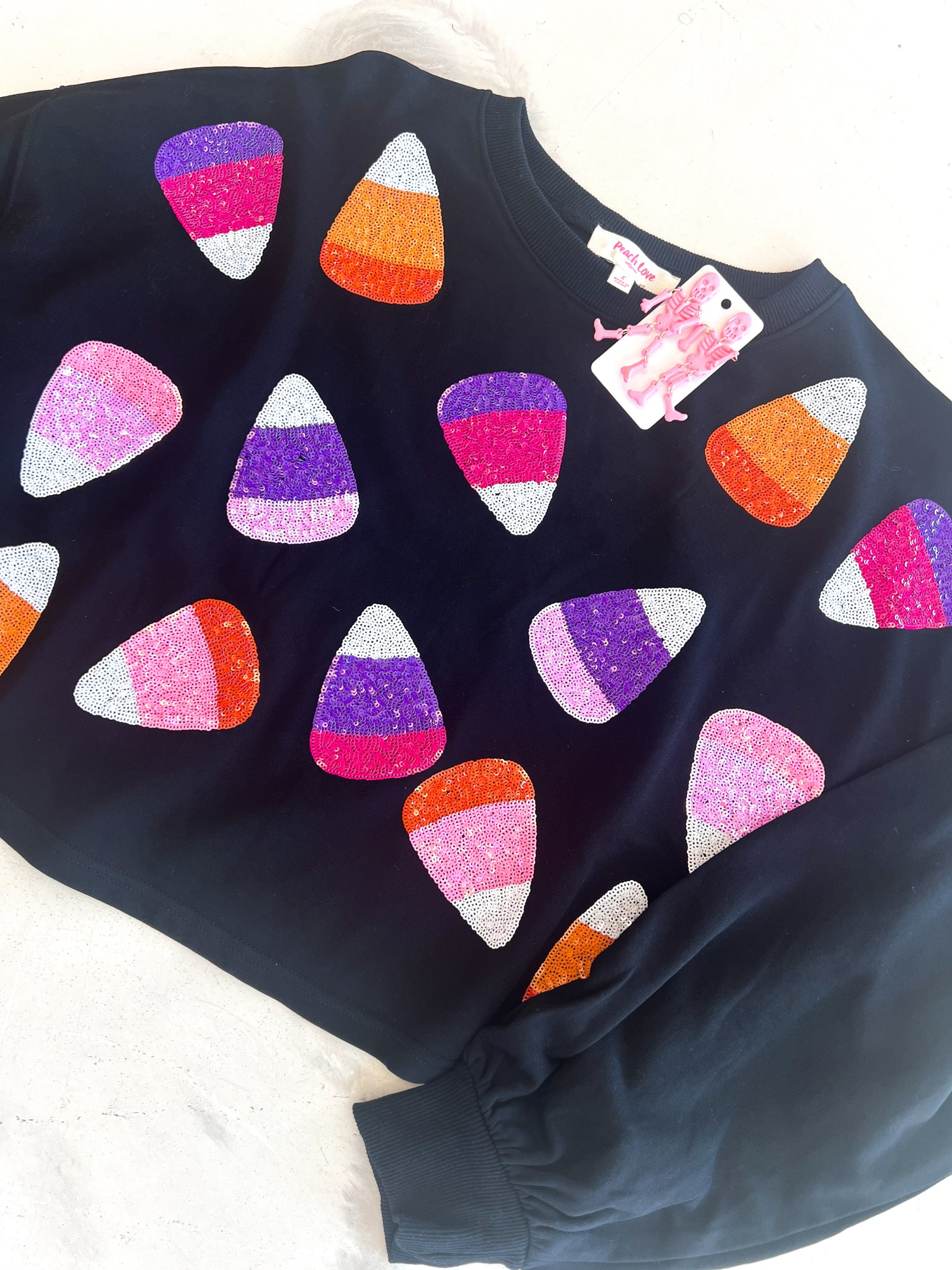 Candy Corn Sequin Sweatshirt