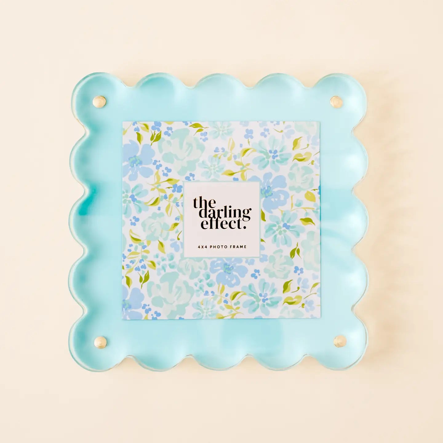 Square Scalloped Acrylic Frame- Blue