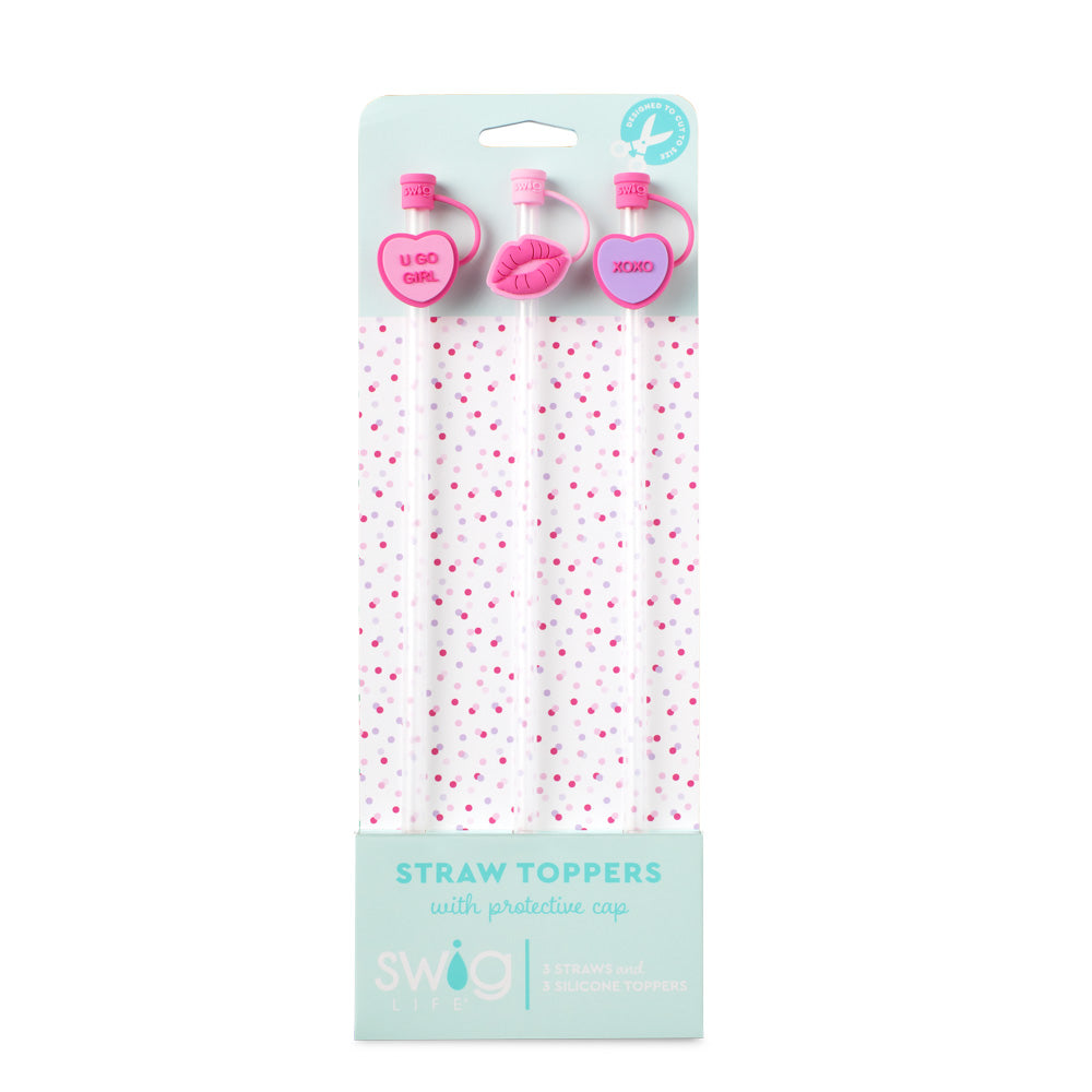 Valentine's Day Straw Topper Set