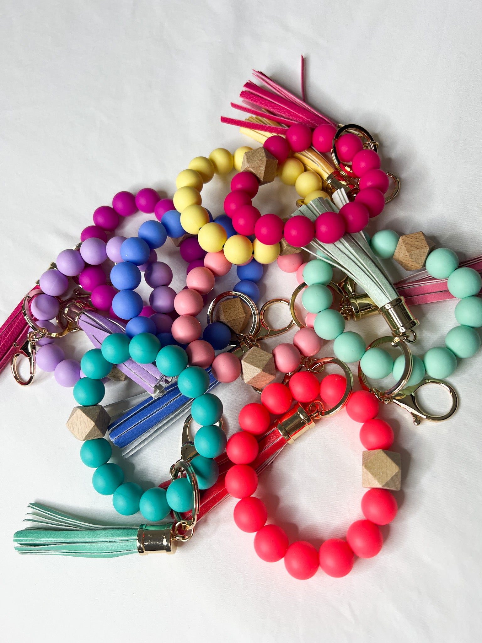 Rubber Beaded Key Rings