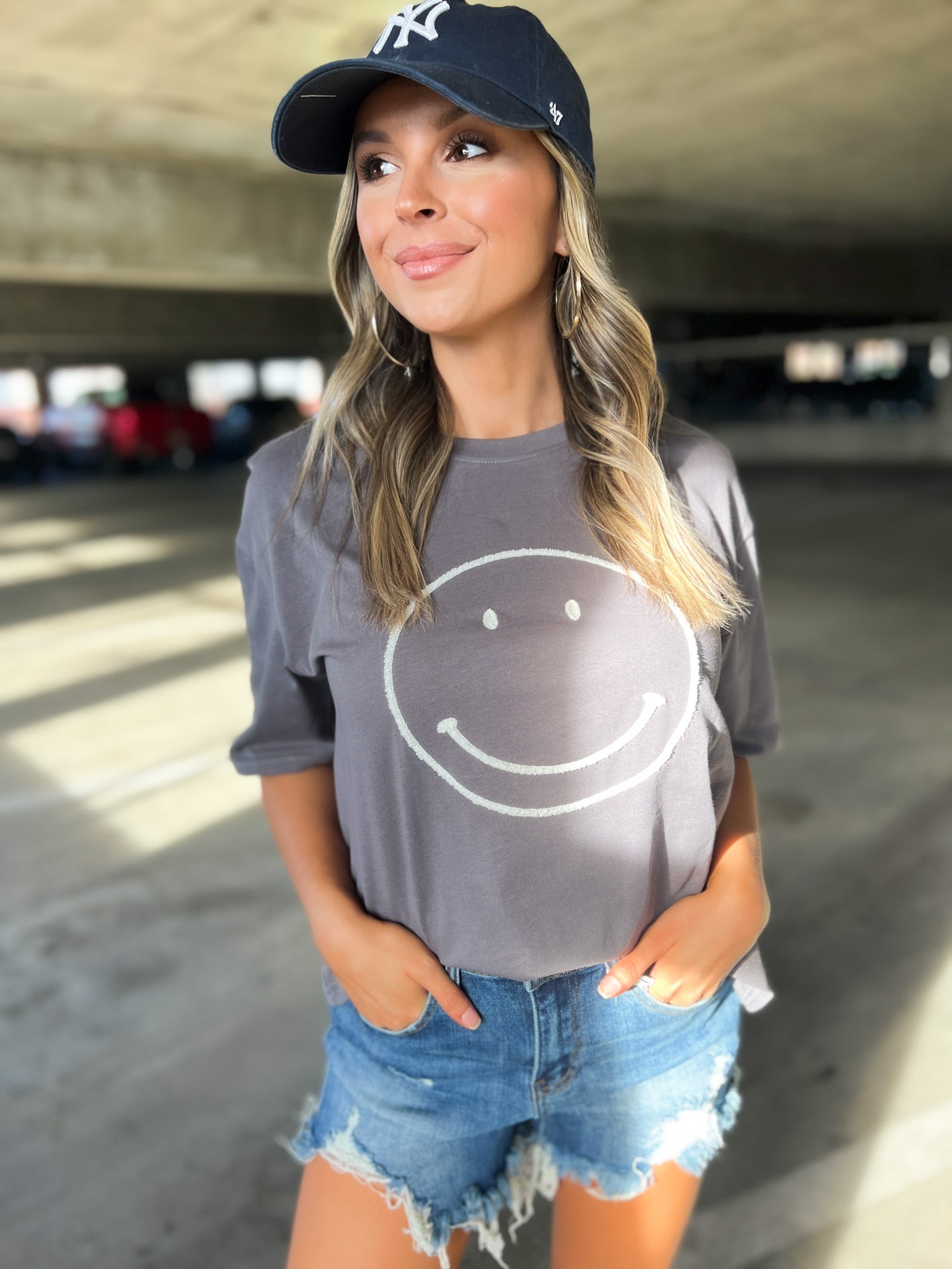 When Skies Are Grey Smiley Tee