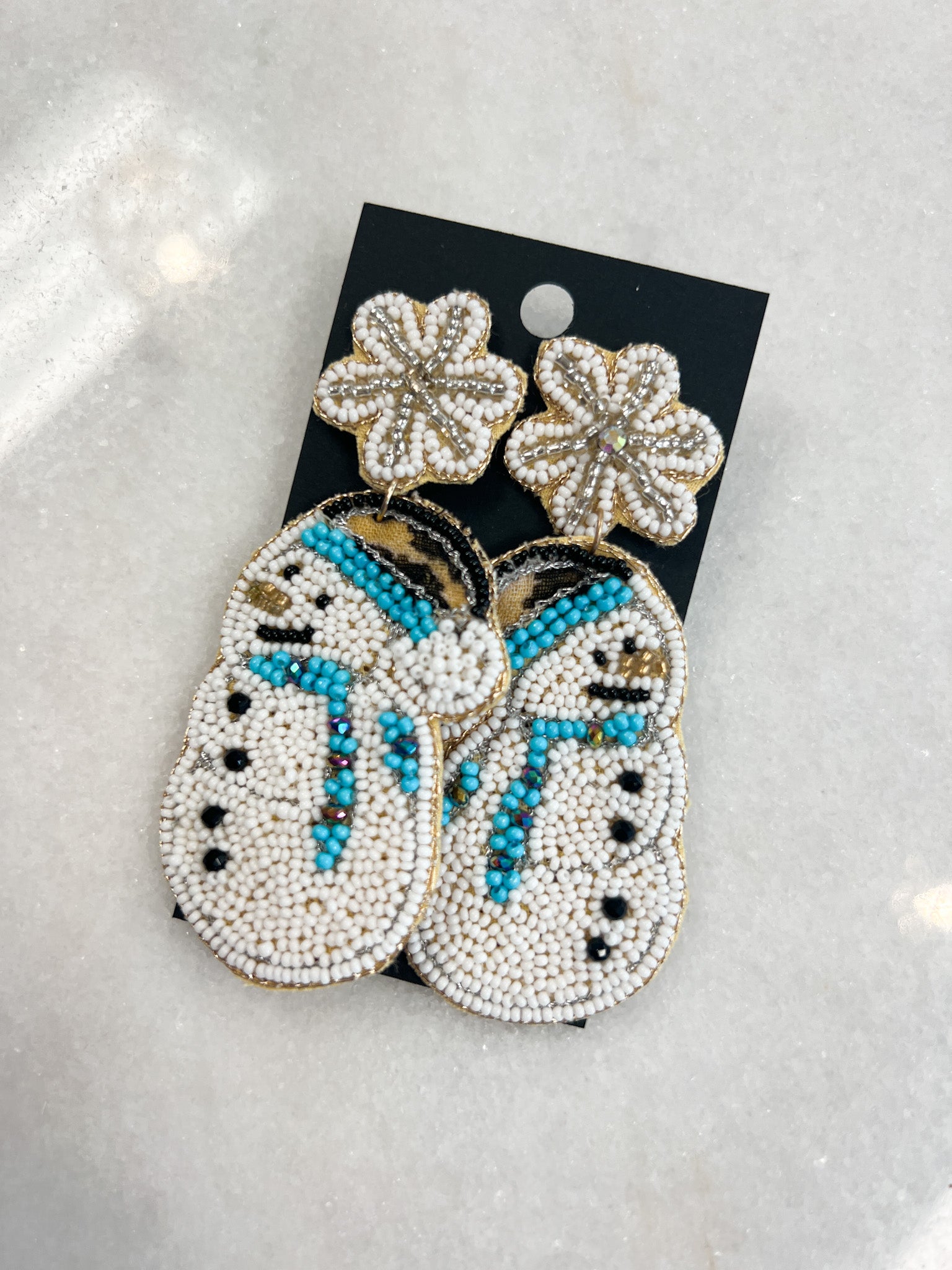 Snowflake + Snowman Earring