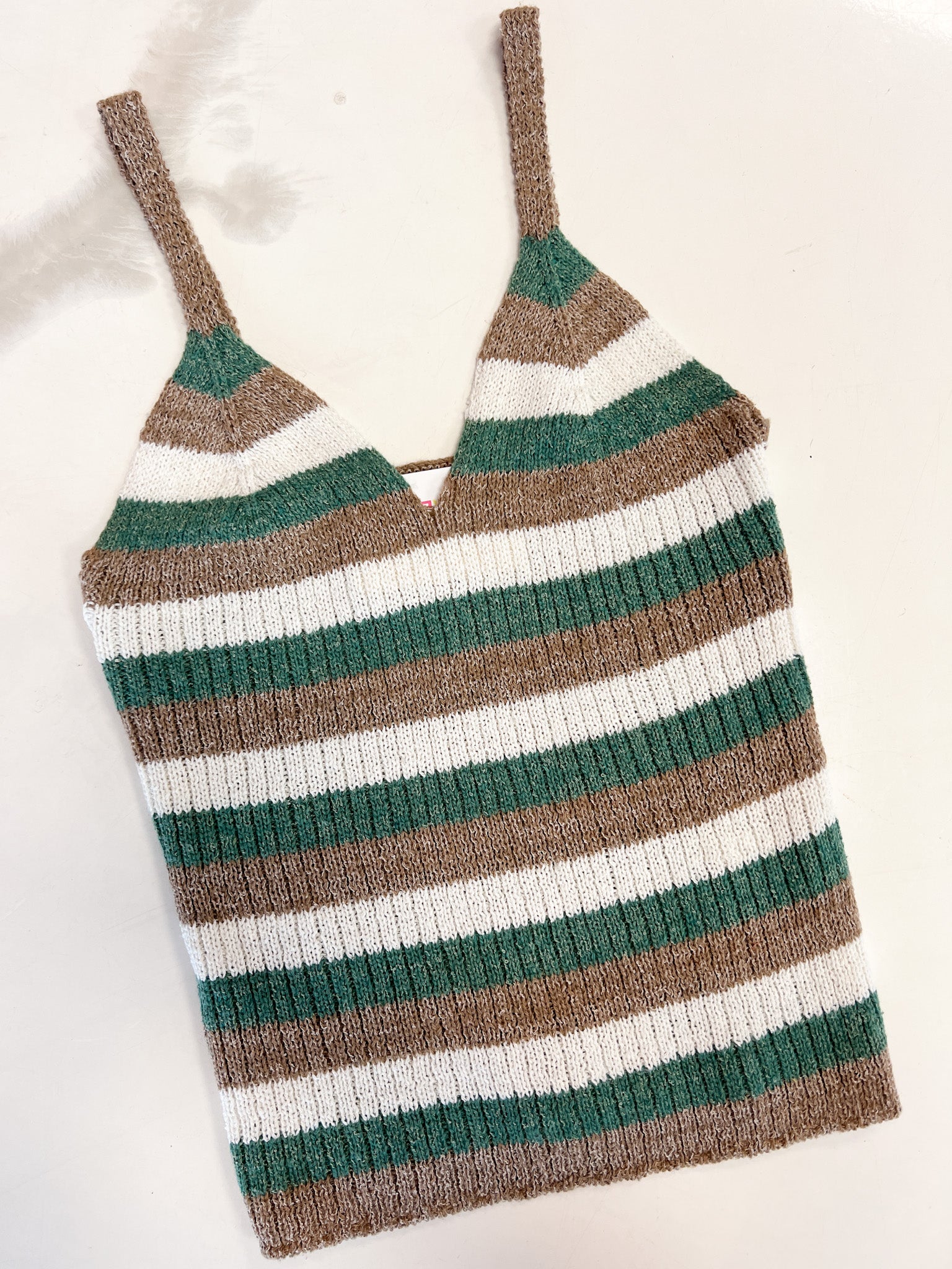 Sage Stripe Sweater Tank